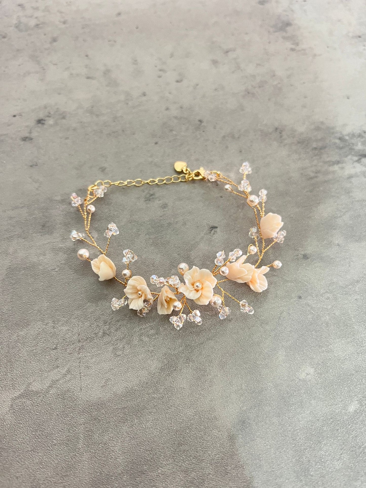 Handcrafted flower bracelet