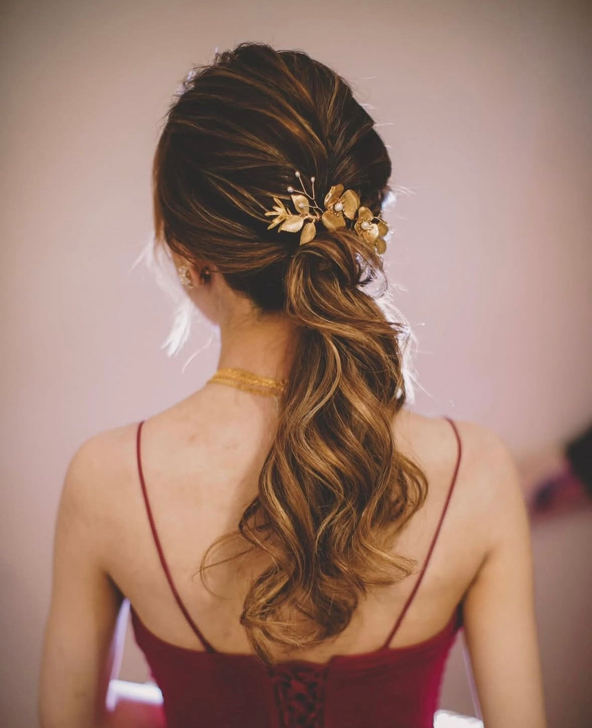 Traditional Gold Bridal Hair Accessory - 25505