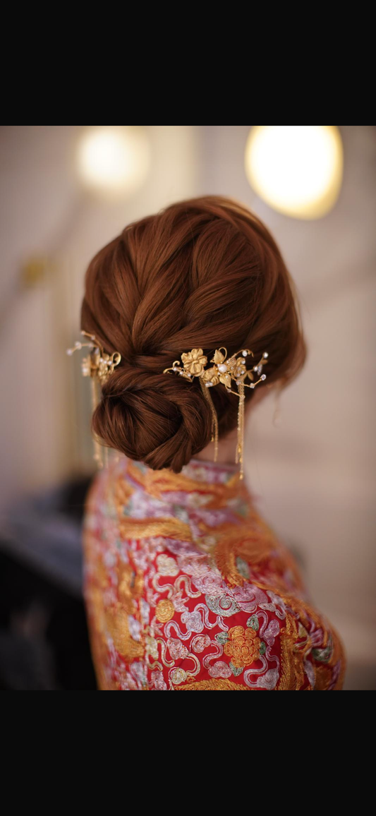 Traditional Gold Bridal Hair Accessory - 25506